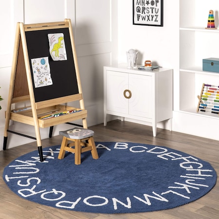 Nuloom Kids Washable Round Alphabet Rug 6ft SVDC01L-R606